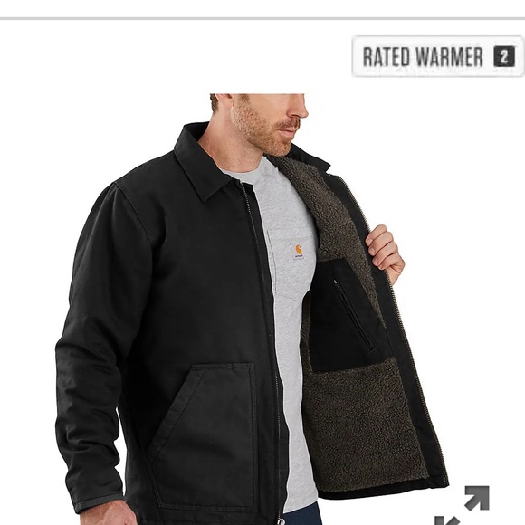 Carhartt Men's WASHED DUCK RIDGE COAT In dark brown - Picture 9 of 10